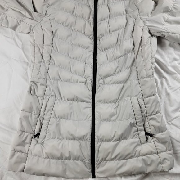 32 Degrees Heat Womens Small Silver Puffer Coat Jacket Full Zip Winter Warm - Picture 6 of 11